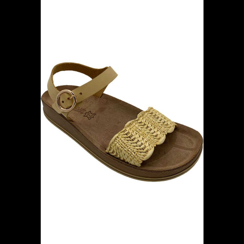 Fantasy Sandals Ankle Strap Wedge Sandals Molly Honey - Medium